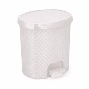 LIXEIRA NITRON RATTAN 6 LITROS BRANCA