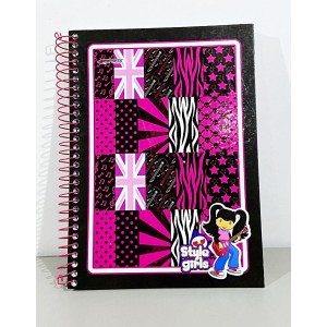 CADERNO UNIVERSITARIO CAPA DURA STYLE GIRLS 15 MATERIAS 300 FOLHAS