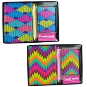 KIT BLOCO DE ANOTACOES, INDICE, CANETA WIN PAPER